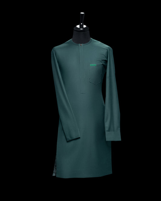 Prestigious contemporary Plain Green kaftan